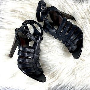 BALENCIAGA PARIS Italy Black Strap Heels 39  US 9